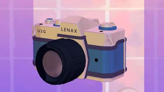 Vecchia macchina fotografica aperta sul tavolo da lavoro, seconda scena di Assemble With Care